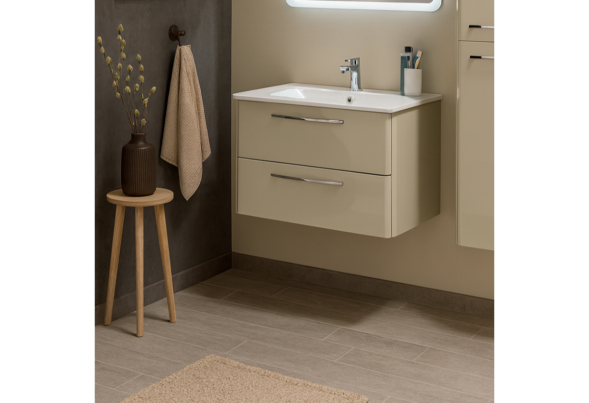 Απεικονίζεται το έπιπλο μπάνιου Grey Cloud Lacquered